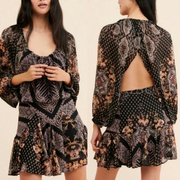 Free People Seven Wonders Boho Mini Dress - Picture 1 of 7